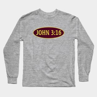 John 3:16 Purple Oval Long Sleeve T-Shirt